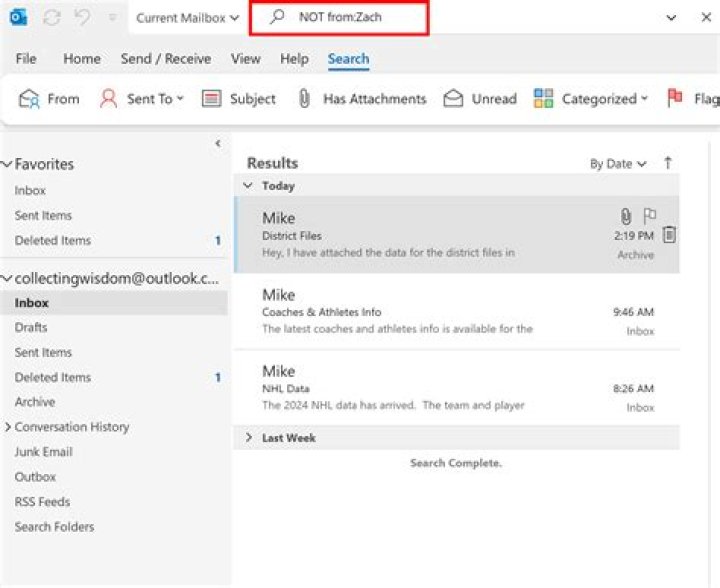 How to exclude a category from search folder in Outlook 2010