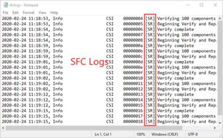 How to find repaired files by reading CBS.LOG