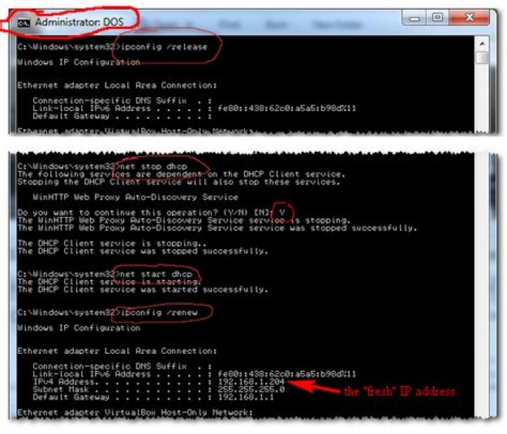 How to force Windows 7 to ask for a "fresh" IP address from DHCP server?