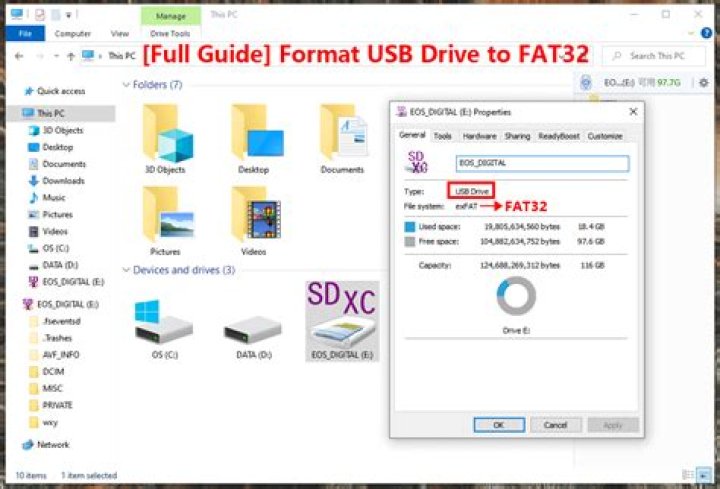 How to format a disk/sdcard as FAT32 in windows 10