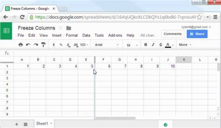 How to freeze more than 5 column in google spreadsheet?