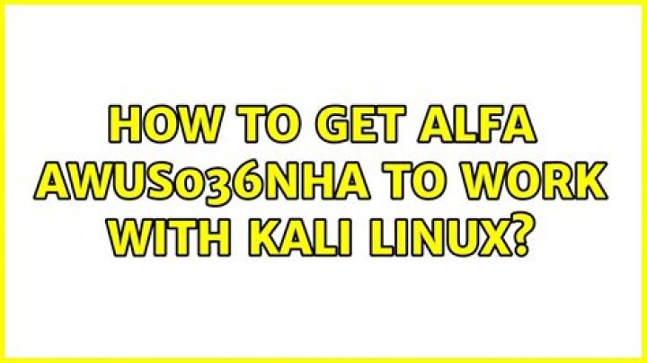 How to get Alfa awus036nha to work with Kali Linux?