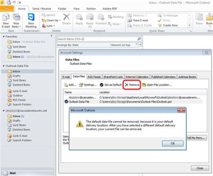 How to get rid of "Outlook Data File"?