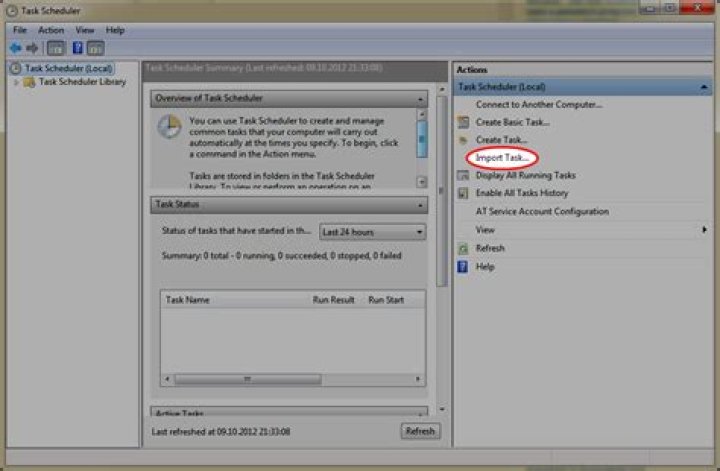 How to import a scheduled task automatically from an XML file?