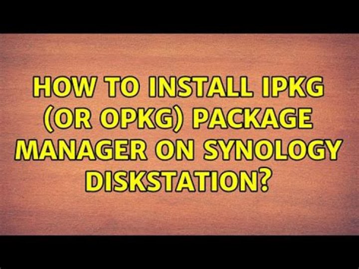 How to install ipkg (or opkg) package manager on Synology DiskStation