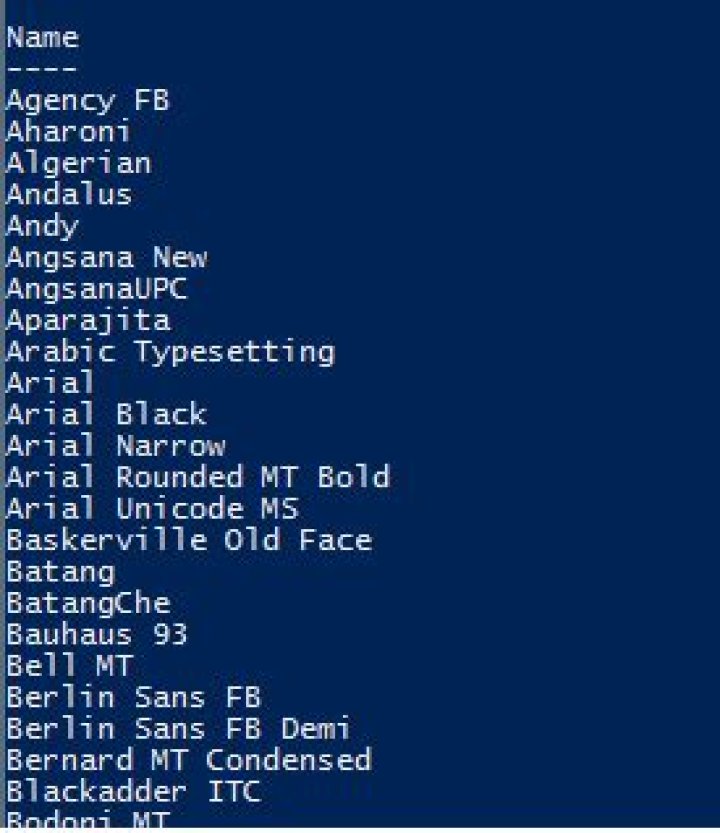 How to list installed font families?
