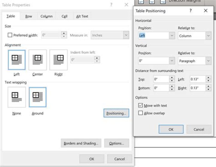 How to lock tables and figures to a specific position in Word?