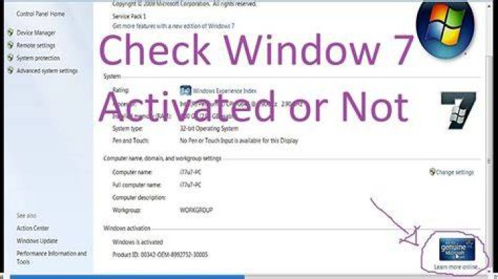 How to make sure that installed Windows 7 OS is genuine, when buying used laptop?