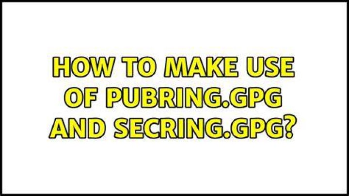How to make use of pubring.gpg and secring.gpg
