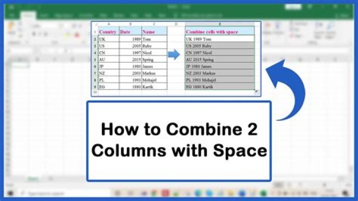 How to merge 2 columns in Excel with a space
