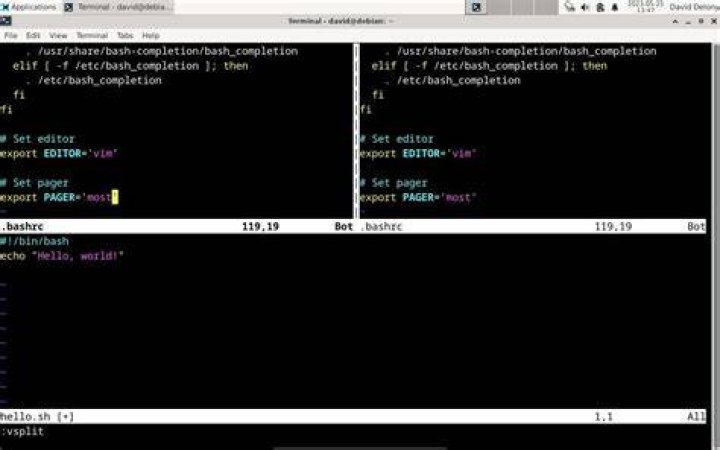 How to open horizontal split that takes full width of the window in vim
