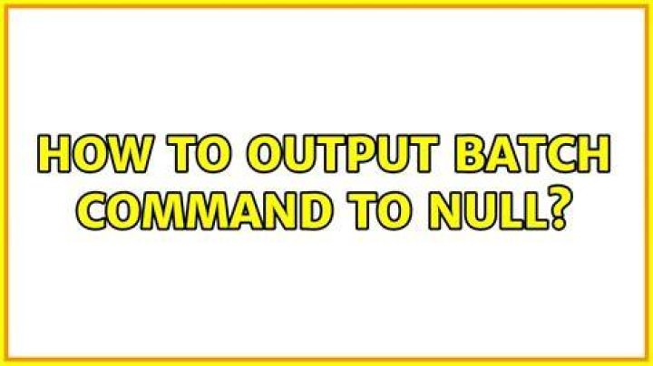 How to output batch command to null