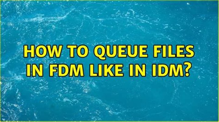 How to queue files in FDM like in IDM