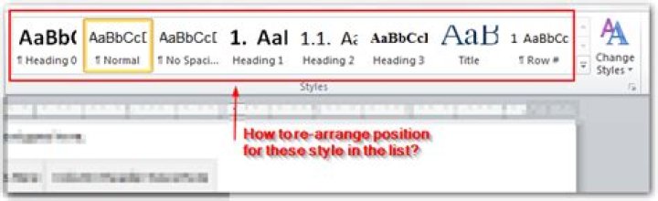 How to re-arrange style items in Quick Style list in Microsoft Word?
