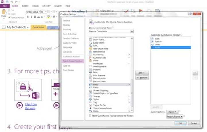 How to redo Content lost on a page in OneNote