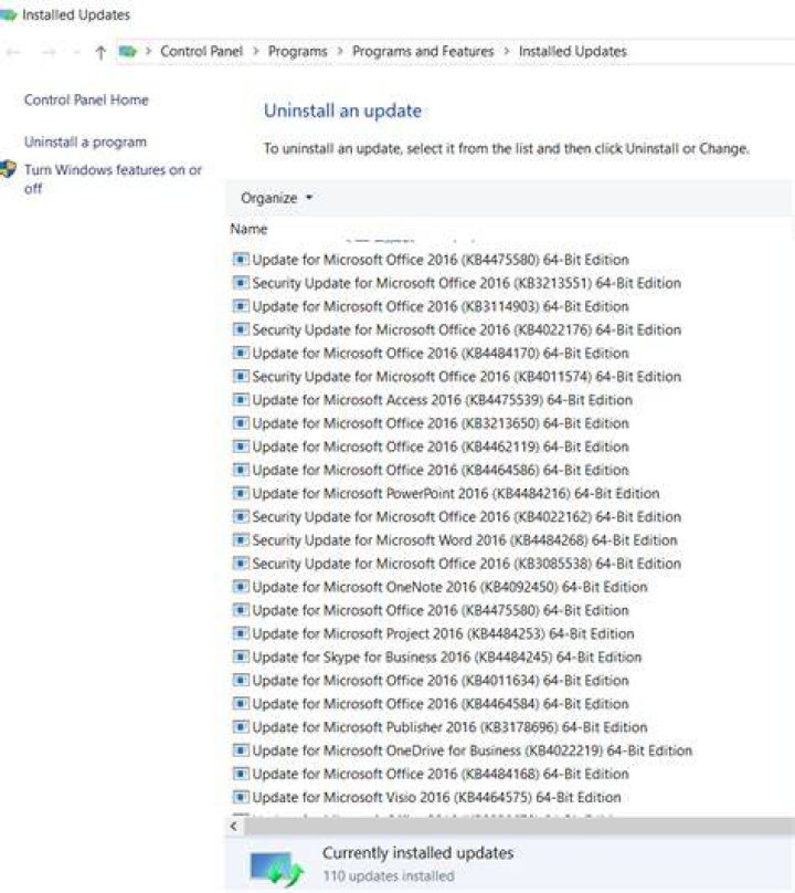 How to remove all installed Office Updates (via Windows Update) by PowerShell at once?