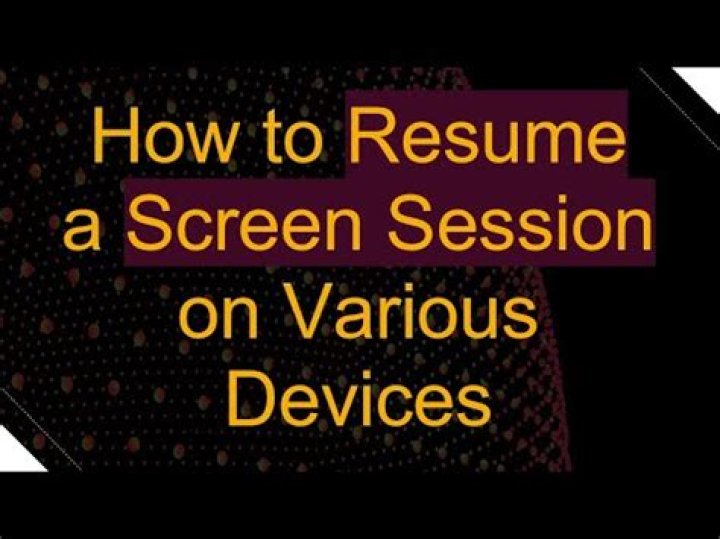 how to resume a screen session?