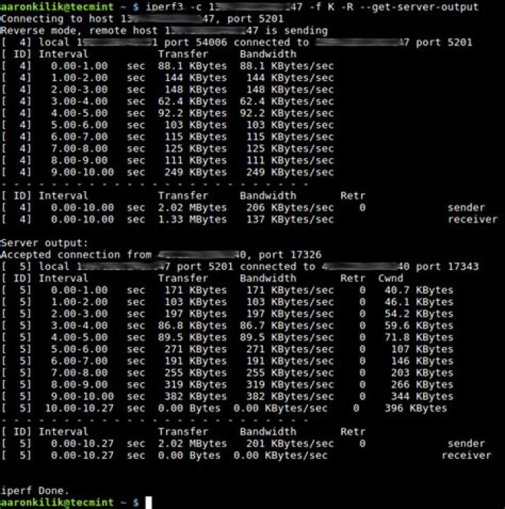 How to run iperf3 throughput test for multiple client interfaces on same machine?