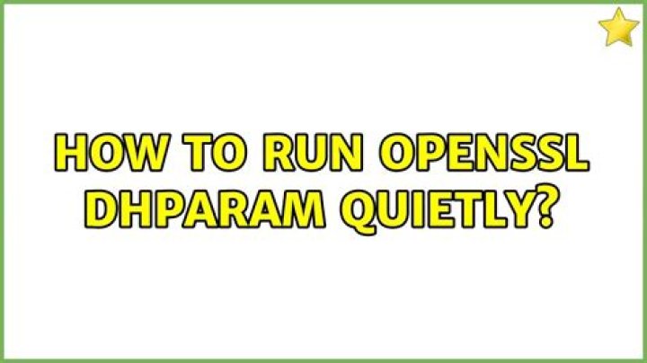 how to run openssl dhparam quietly?
