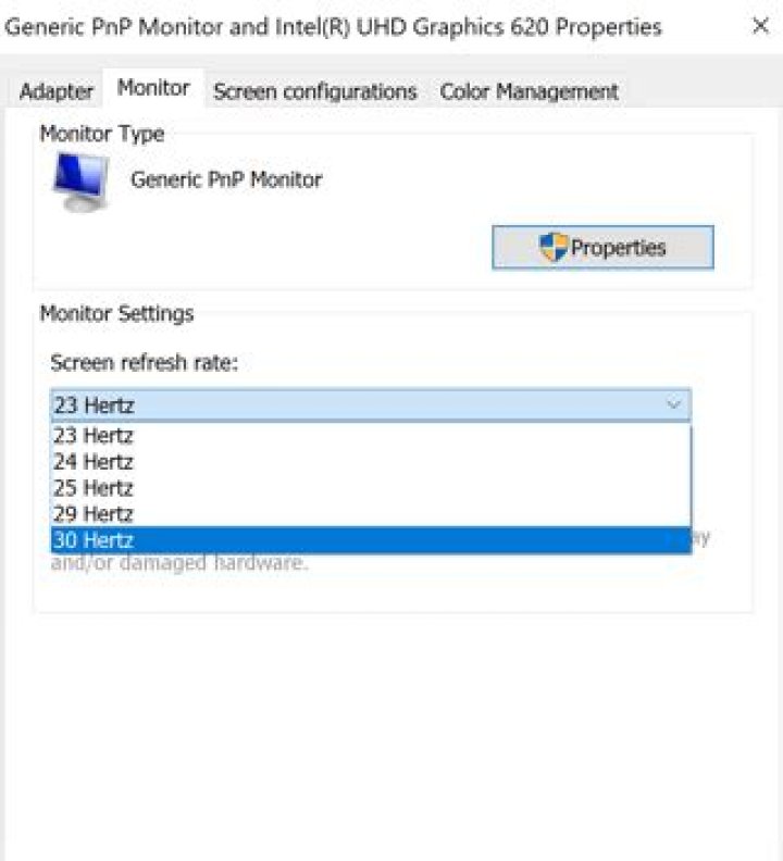 How to set refresh rate 60Hz on the TV when connected to HDMI?