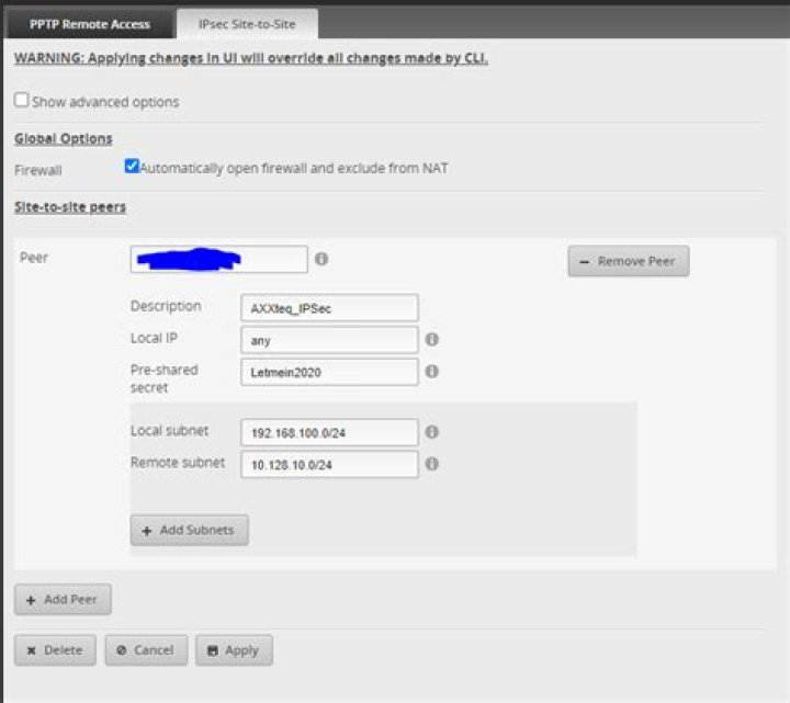 How to setup IPSec VPN between PFSense and Edgerouter X