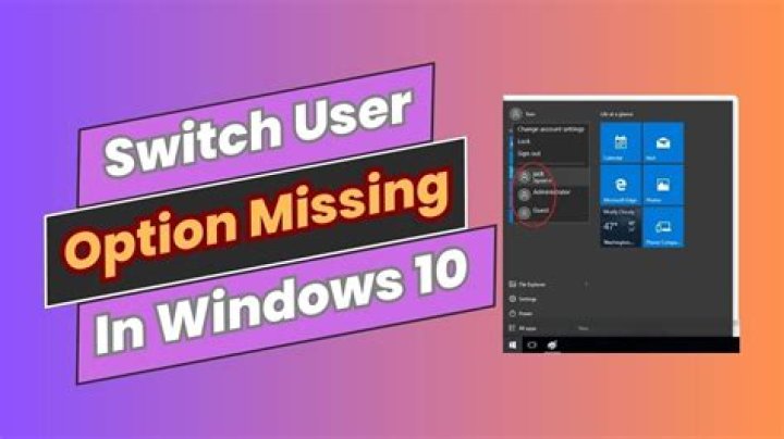 How to show "Switch user" option in Windows 10?