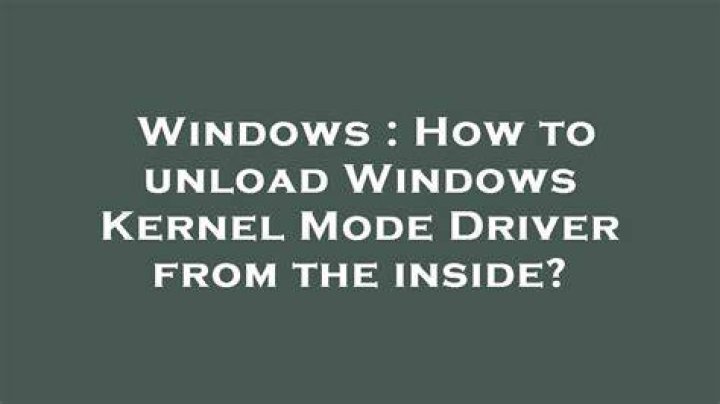 How to unload a Windows driver?