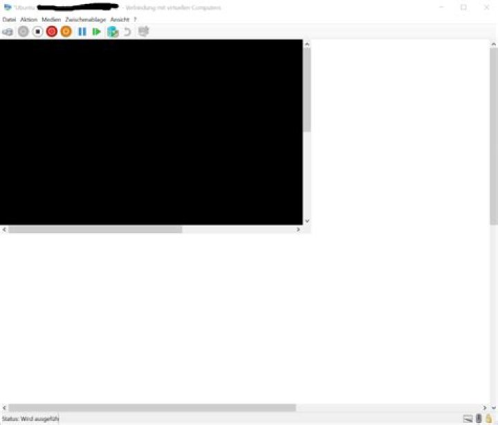 hyper-v white black window