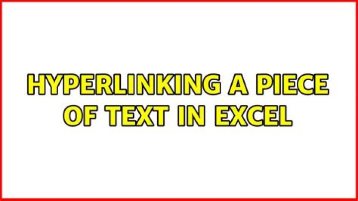 Hyperlinking a piece of text in Excel