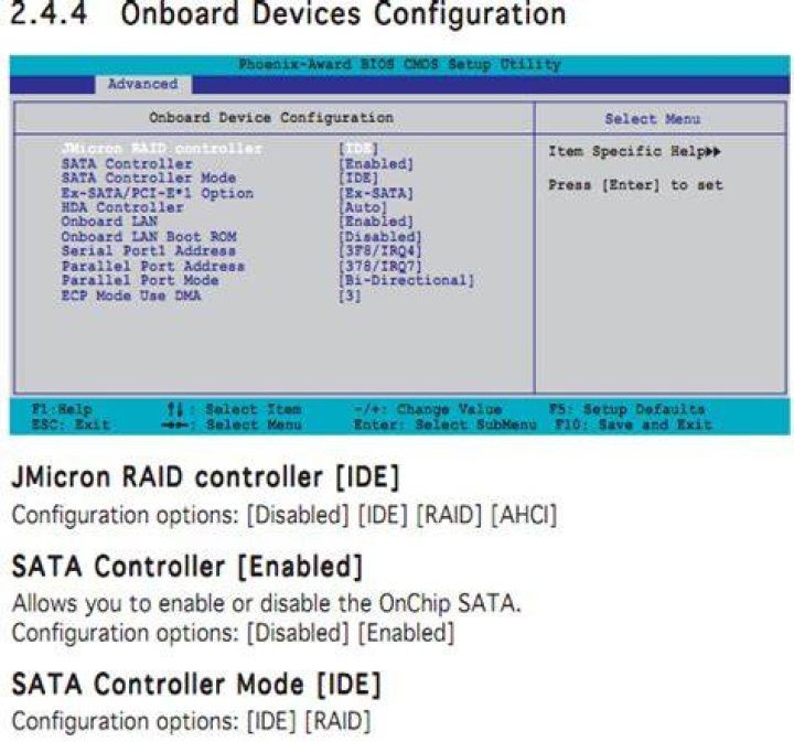 In BIOS, what does "SATA Controller" with the ability to select either IDE or RAID mean?