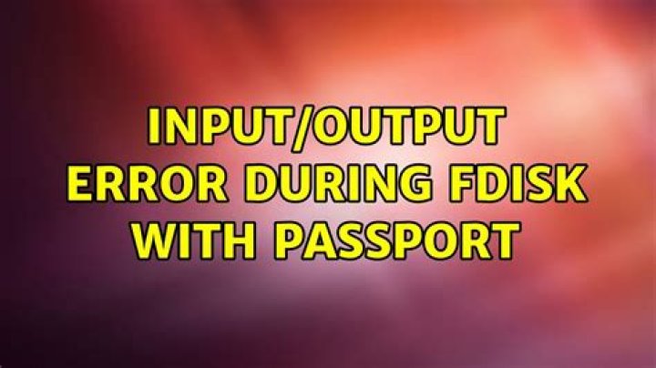 Input/Output Error during fdisk with Passport