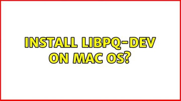 Install libpq-dev on Mac OS?
