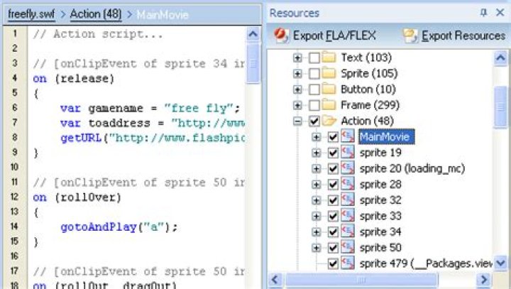 Is it possible to extract ActionScript from swf files?