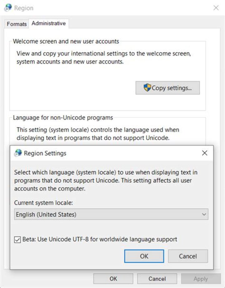 Is it possible to set "locale" of a Windows application to UTF-8?