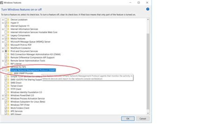 Is the "SNMP Service" unavailable in Windows 10?