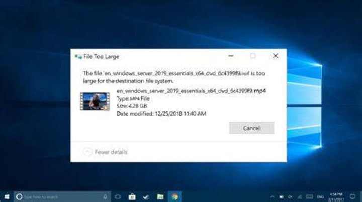 Is there a file size limit on Windows? 