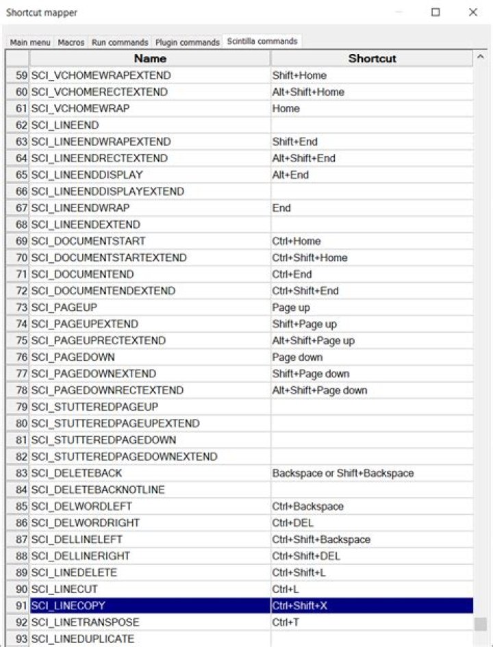 Is there a keyboard shortcut to select the entire current line in Notepad++?