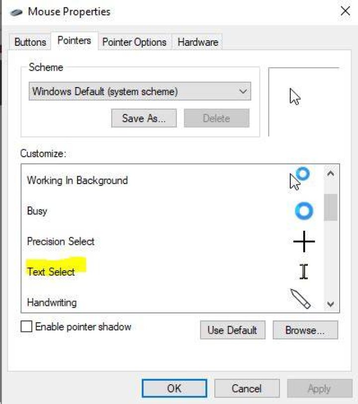 Is there a way to make the I-beam cursor bigger or thicker in Windows?