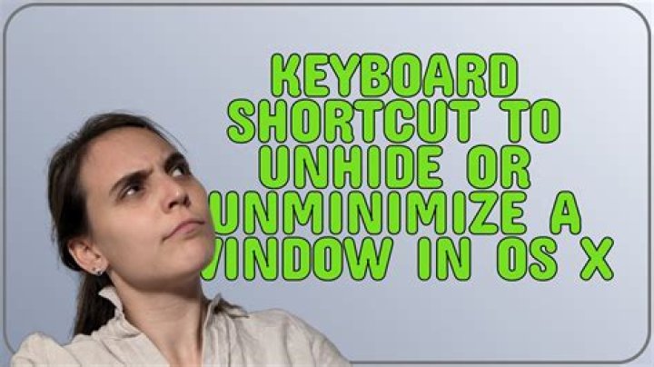 Keyboard shortcut to unhide or unminimize a window in OS X