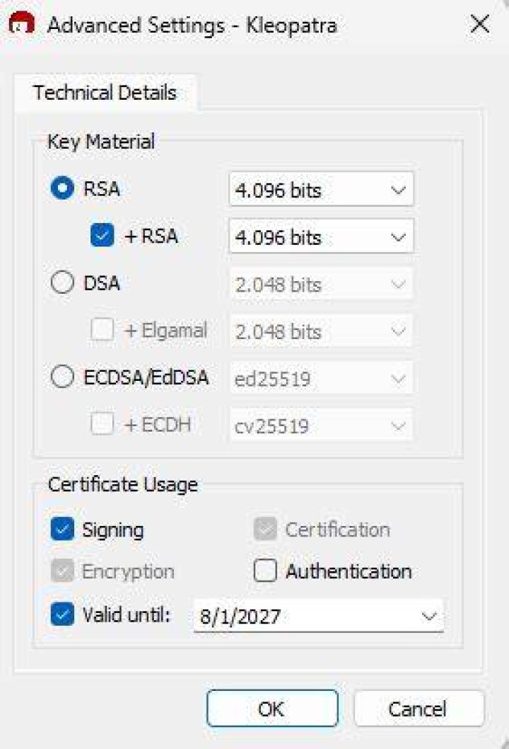 Kleopatra Key Server