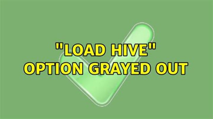"Load Hive" option grayed out