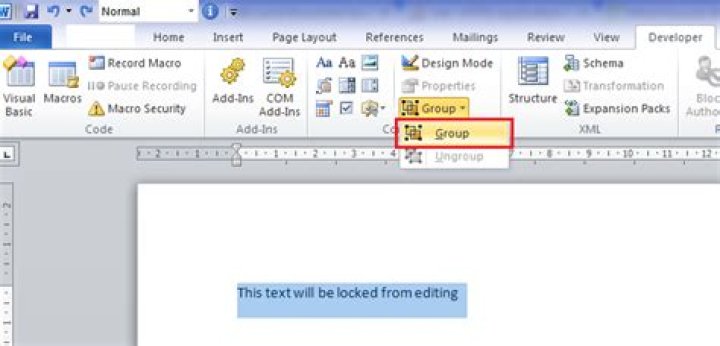 Locking only specific words in a word document
