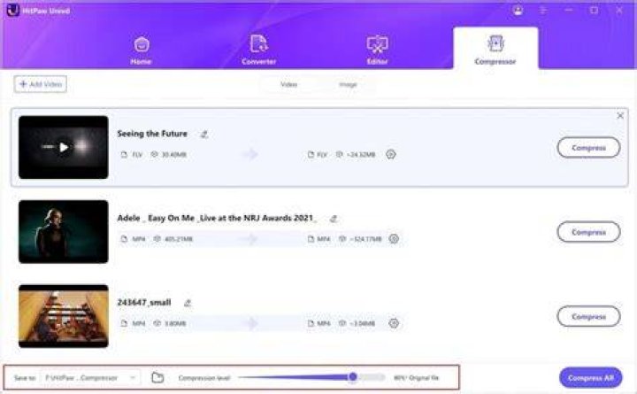 Lossless universal video format