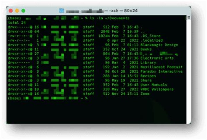 ls -al Mac Terminal