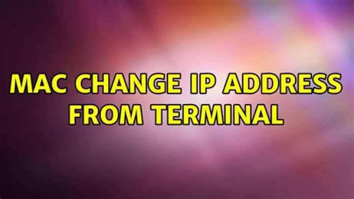 Mac change ip address from terminal