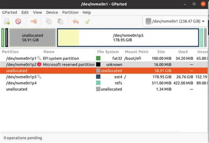Merge unallocated partition into my mounted partition