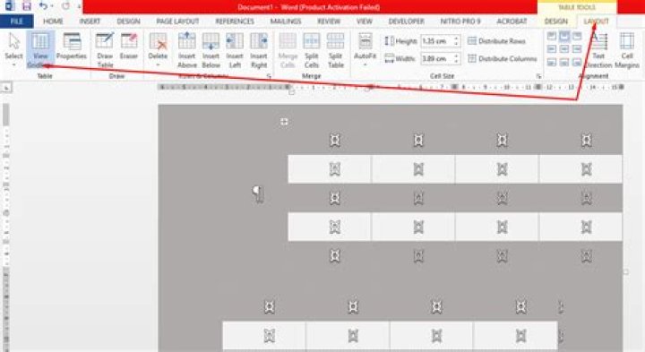 Microsoft word document hidden table