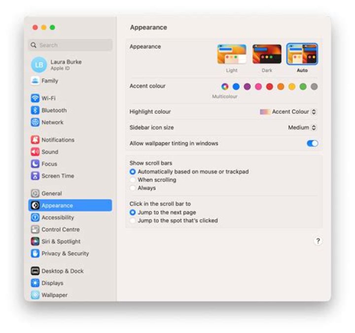 Middle app preferences