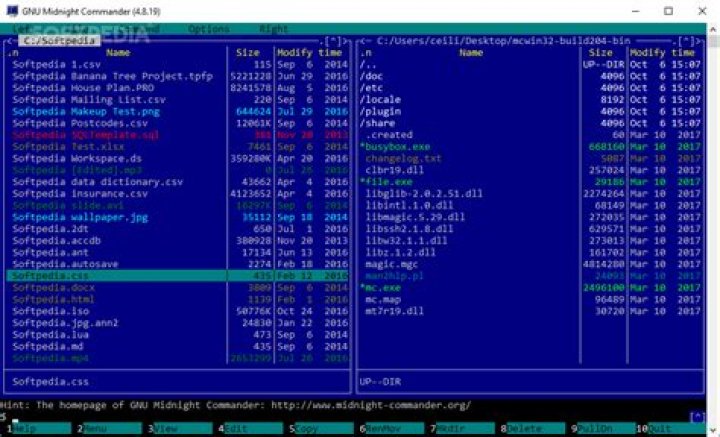 Midnight Commander on Windows