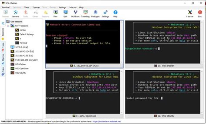 Mobaxterm: Using WSL Browser tab in split terminal view?